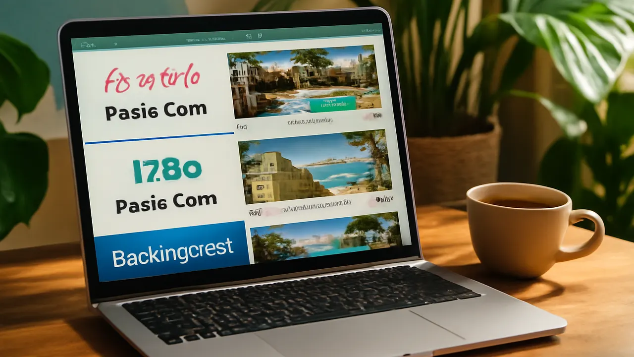 Computer screen showing key platforms for vacation rentals in Punta Cana, warm tropical environment