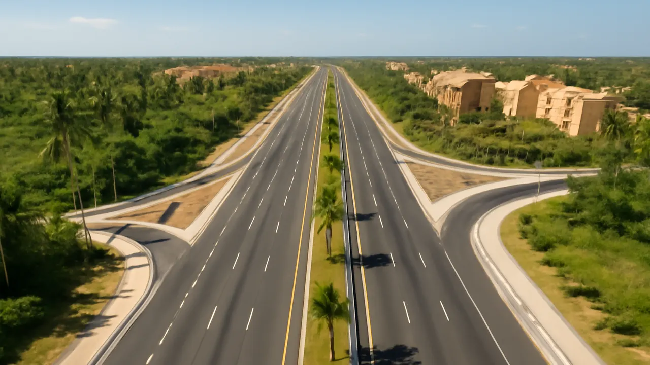 Carreteras y accesos en Punta Cana rodeados de vegetación autóctona que facilitan el crecimiento inmobiliario en la región