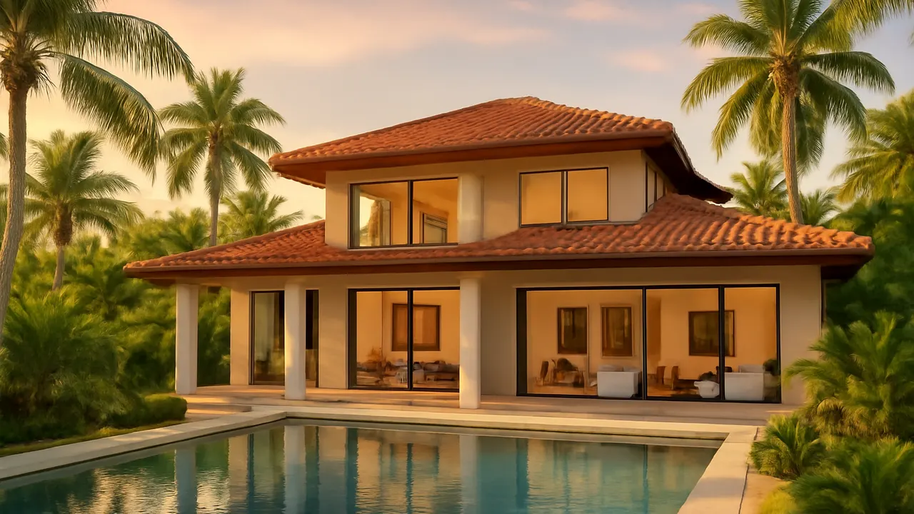 Villa de lujo en Punta Cana con arquitectura moderna y piscina infinity, ilustrando el proceso para vendedores inmobiliarios